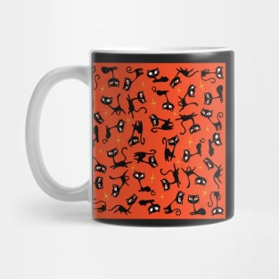 Retro Sassy Tiki Cats with Sparkles (cherry version) Mug